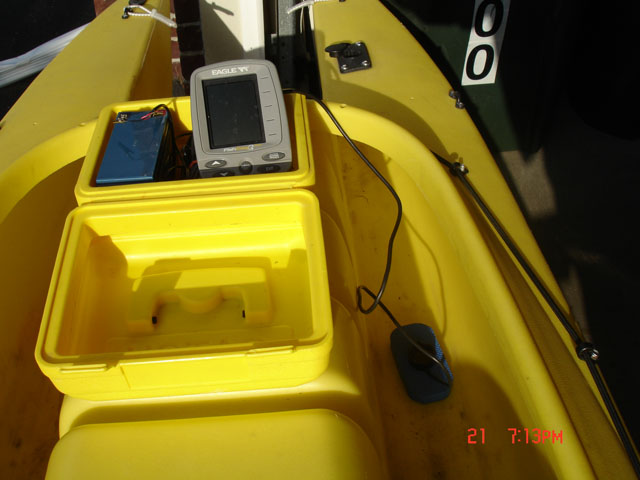Transducer for fish finder - fishing kayak
